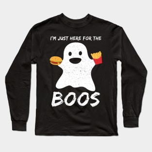 I'm just here for the boos Funny hamburger Lover Halloween Long Sleeve T-Shirt